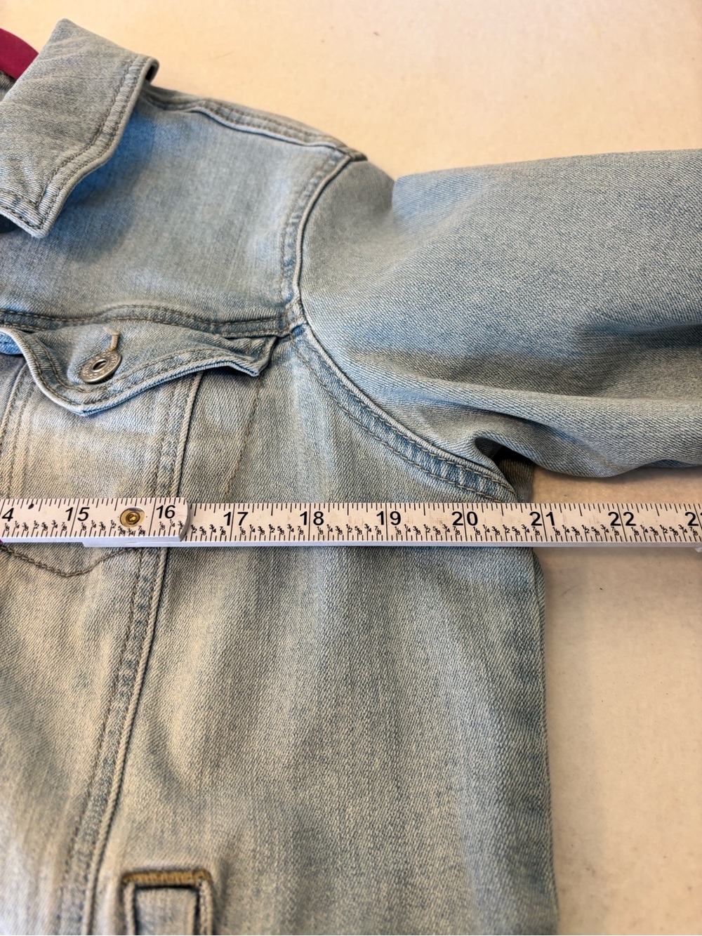 Style & Co XL Upcycled Light Wash Denim Jacket Americana Floral Truck Appliqué - Picture 10 of 11